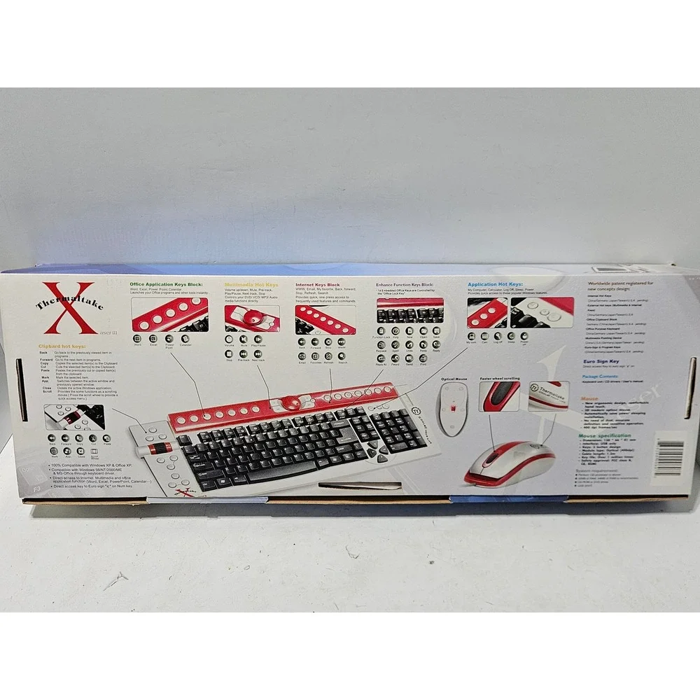 Thermaltake Xaser Edition Office PS2 Keyboard & Optical Mouse Blue Combo